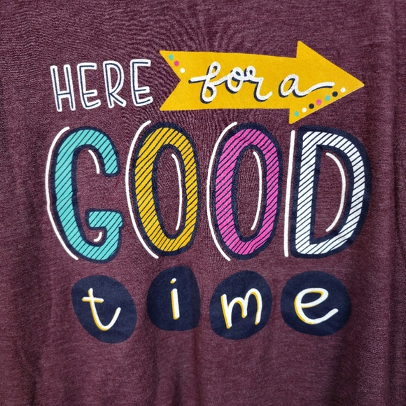 BELLA + CANVAS "Here For A Good Time" V-neck T-Shirt, Womens Size : Large - Picture 3 of 7